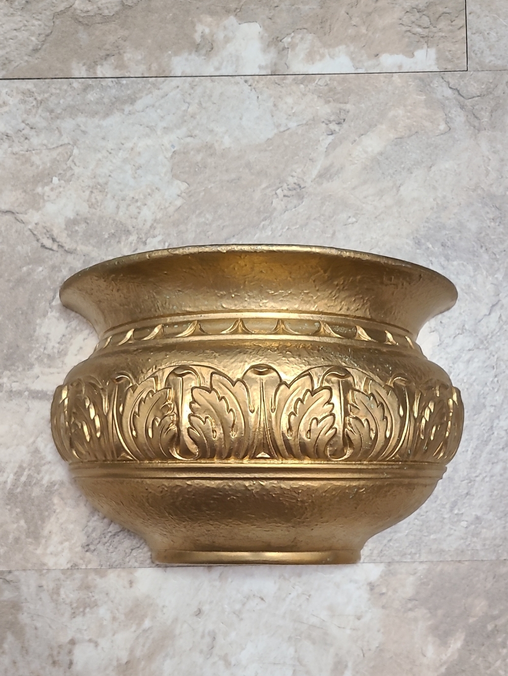 Vintage Home Interior Gold Wall Planter Vase, Wall Hanging Decor